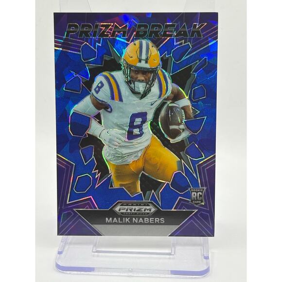 2024 Panini Prizm Draft Picks Malik Nabers Rookie Prizm Break Blue Ice 21/99 SP - Picture 1 of 2